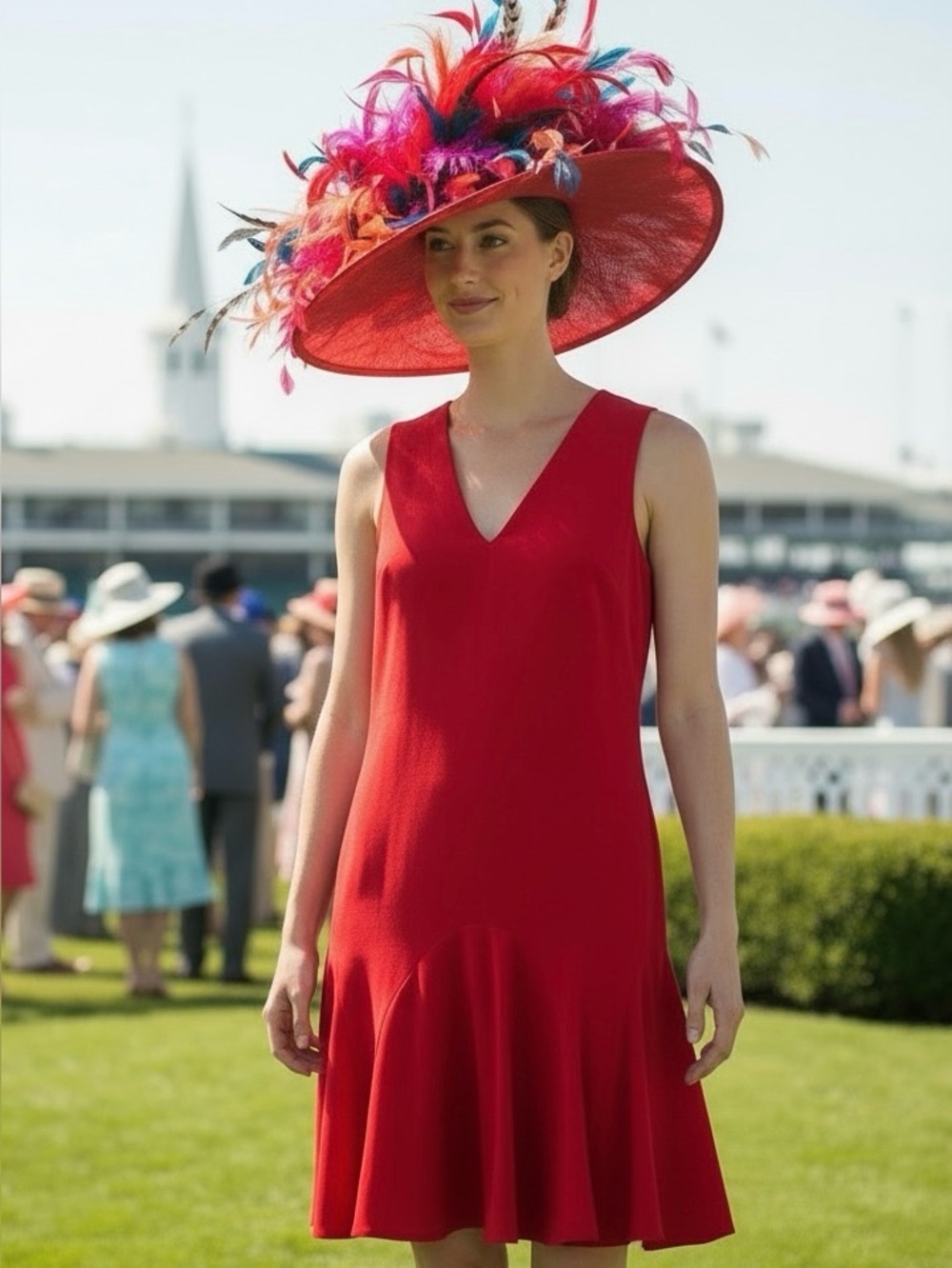 J. Crew Tomato Red Sleeveless V-Neck Flounce Dress